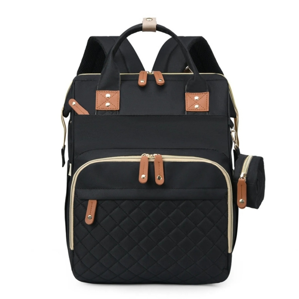Diaper backpack with changing station